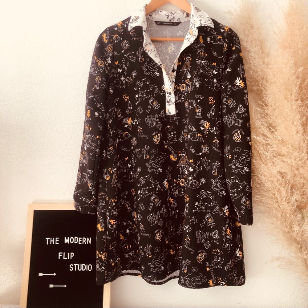 ♻️Zara Graphic Print Dress